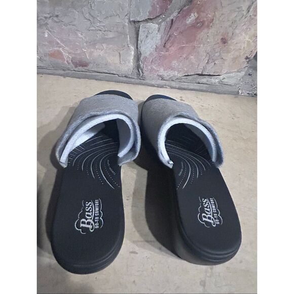 Bass Go To Comfort Size 9.5M Gray Cushion Support Wedge Sandals - Picture 6 of 10